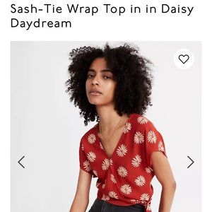 LAST CHANCE: Madewell Sash-Tie Wrap Top in in Daisy Daydream
